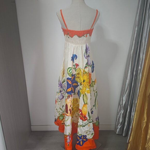 Alemais Erames floral pattern square-necked linen halter dress - Picture 4 of 12